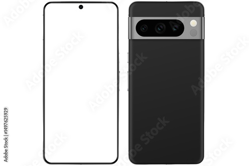 Side by side view of two smartphones one with a black screen and one showing the camera module