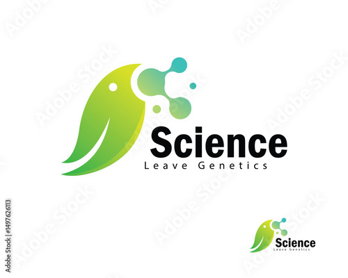 science leave logo technology creative molecule genetics connect
