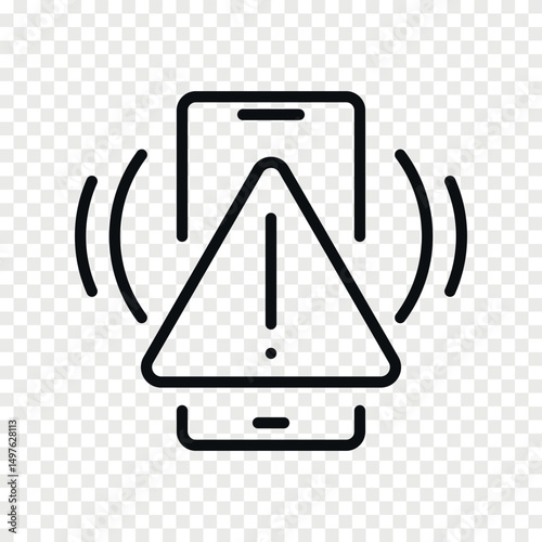 phone warning outline vector icon