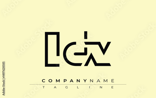 LX abstract letter design. Modern Business Logo Design With Abstract Typography and Contemporary Style