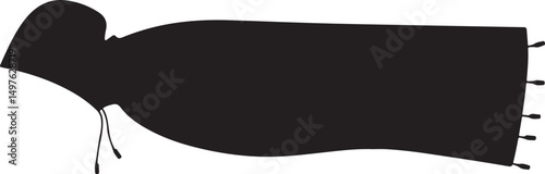 Black Silhouette of a Hooded Cape with Tassels