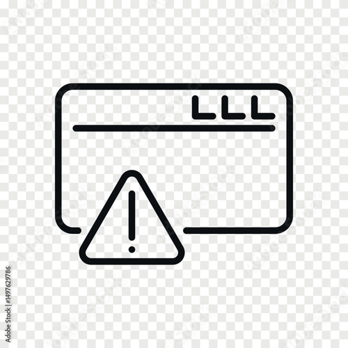 Website warning sign outline vector icon