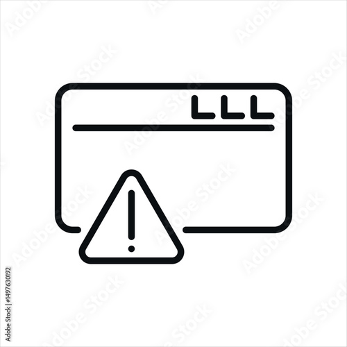 Website warning sign outline vector icon