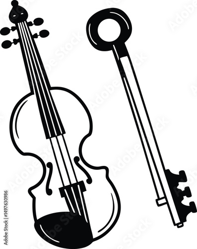 violin isolated on white
