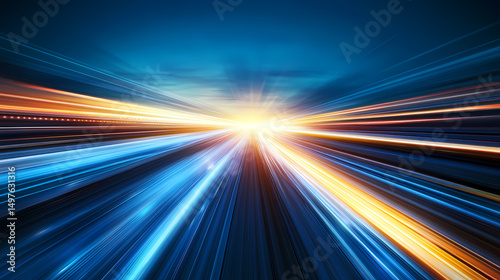 Abstract Speed Motion Blurred City Lights