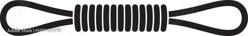 Black and White Icon of a Coiled Rope with Loops