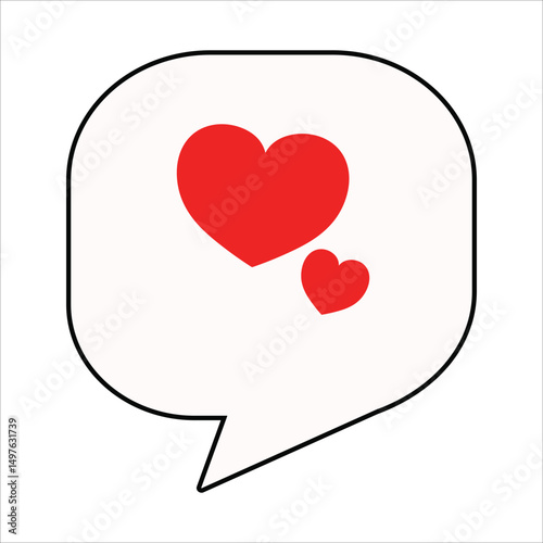 Romantic chat love icon vector