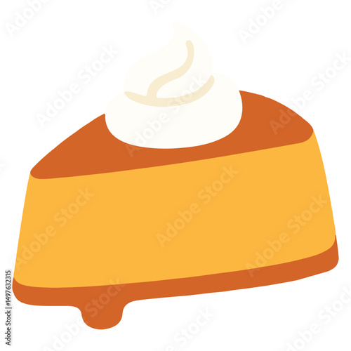Christmas Flan Slice Whip illustration, Merry Christmas clipart, Christmas Fiesta Digital Design sublimation
