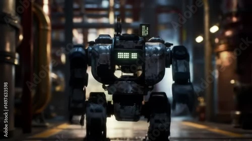 Heavy-Duty Quadruped Robot Moving Through Industrial Space