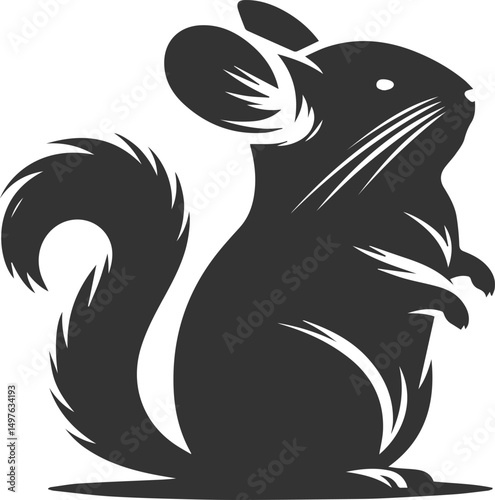 Silhouette of a chinchilla vector animal drawing