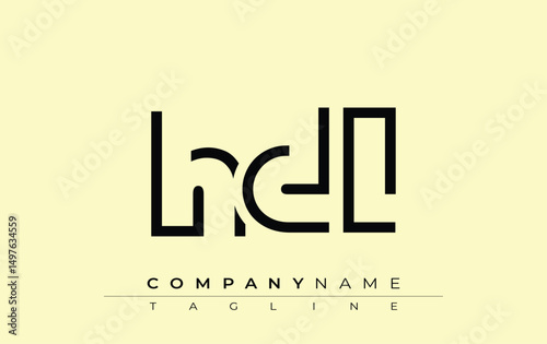 HDL abstract letter design. Modern Business Logo Design With Abstract Typography and Contemporary Style
