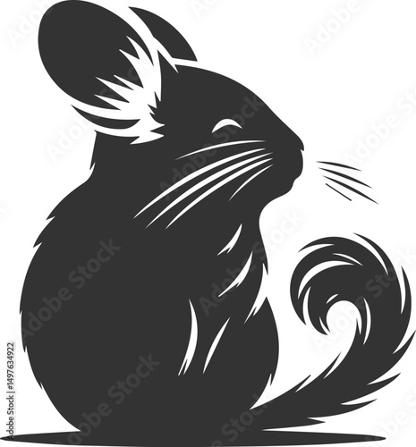 Silhouette of a chinchilla vector animal drawing