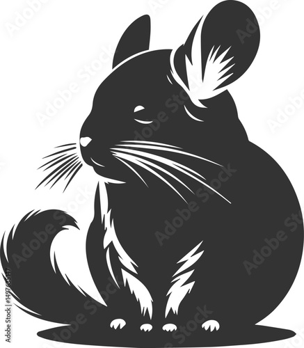 Silhouette of a chinchilla vector animal drawing