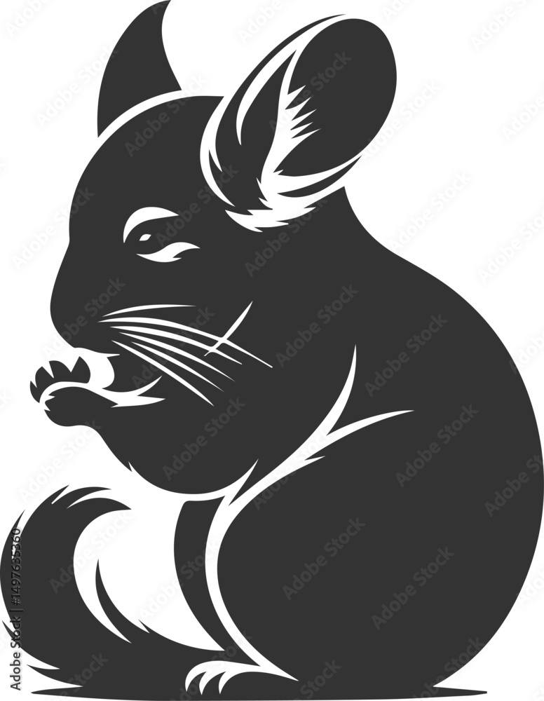 Obraz premium Silhouette of a chinchilla vector animal drawing