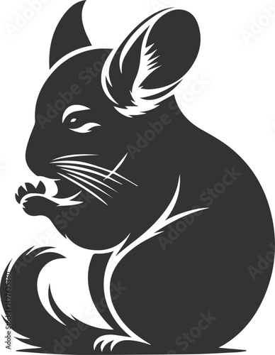 Silhouette of a chinchilla vector animal drawing