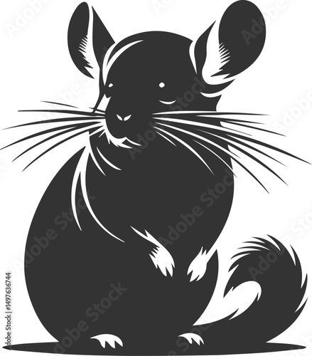 Silhouette of a chinchilla vector animal drawing