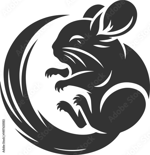 Silhouette of a chinchilla vector animal drawing