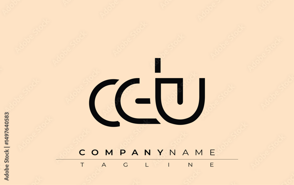 Fototapeta premium CDU abstract letter design. Modern Business Logo Design With Abstract Typography and Contemporary Style