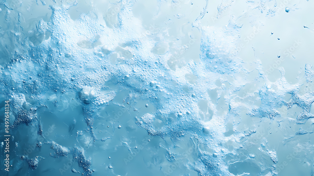Obraz premium Close-up View of Frothy, Light Blue Water Splashes