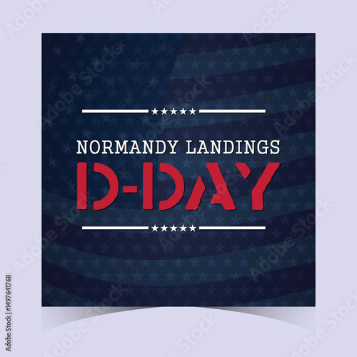 Subtle Stripes D Day Memorial Art Poster Banner