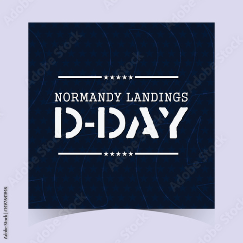 Navy Blue Commemorative D Day Art Poster Banner