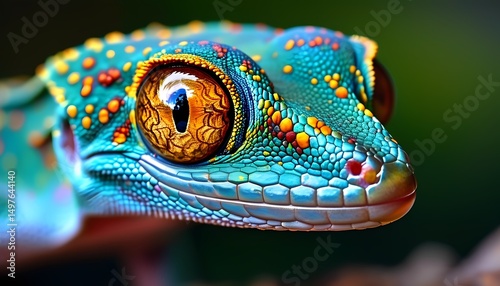 Exotic gecko with vibrant colors found in a tropical rainforest habitat during daylight hours