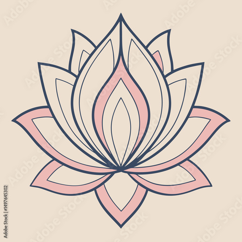 Abstract blooming lotus flower illustration