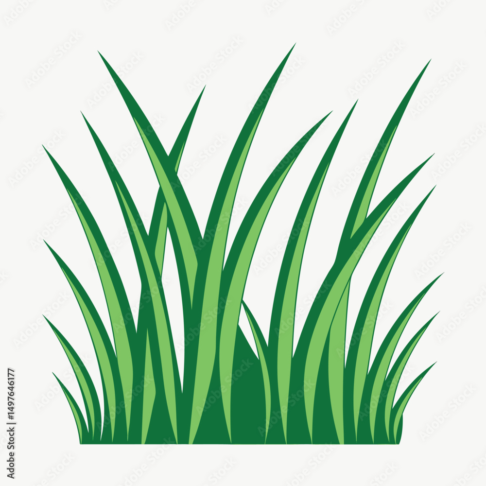 Fototapeta premium Abstract green flowing grass blades design for banner or advertisement