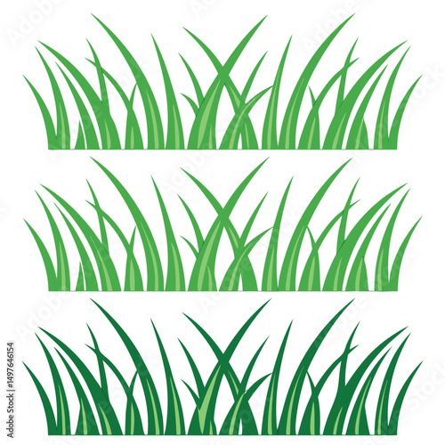 Abstract green flowing grass blades banner design