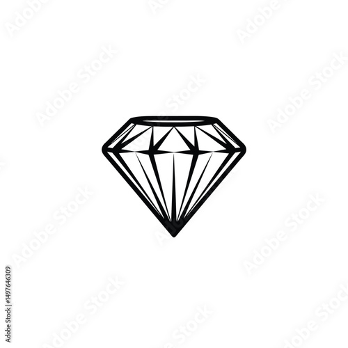 silhouette of diamond on white background