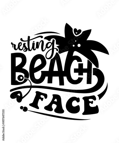 resting beach face svg