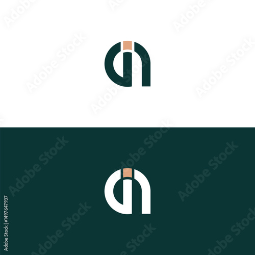 Alphabet letters QI or IQ initial logo monogram