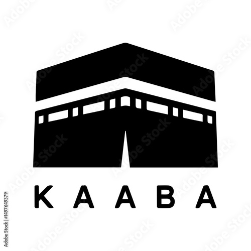 black Minimal Kaaba logo vector on white background