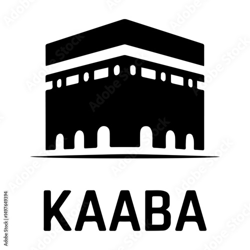 black Minimal Kaaba logo vector on white background