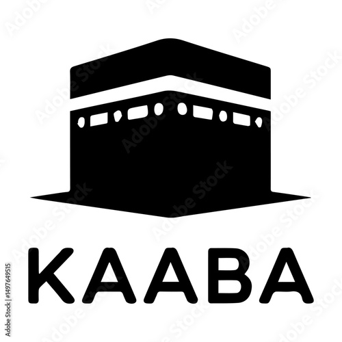 black Minimal Kaaba logo vector on white background