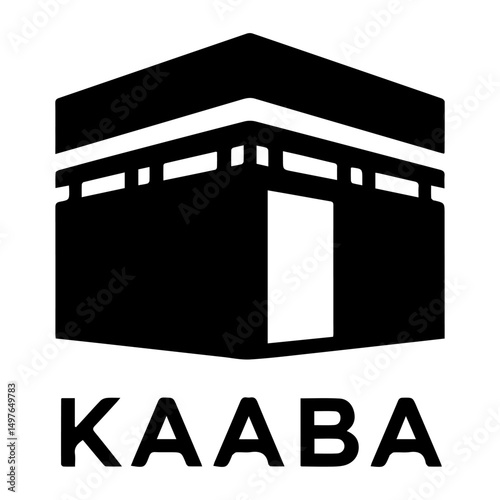 black Minimal Kaaba logo vector on white background
