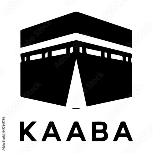 black Minimal Kaaba logo vector on white background