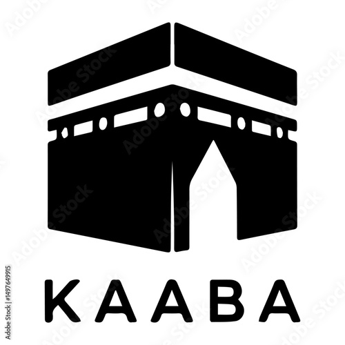 black Minimal Kaaba logo vector on white background