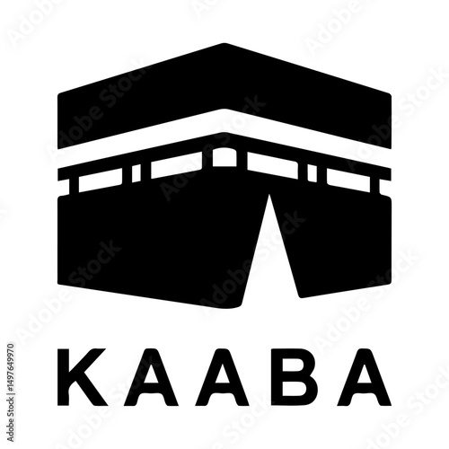 black Minimal Kaaba logo vector on white background