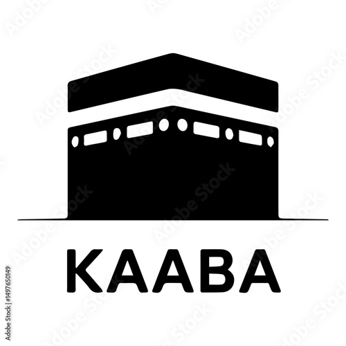 black Minimal Kaaba logo vector on white background