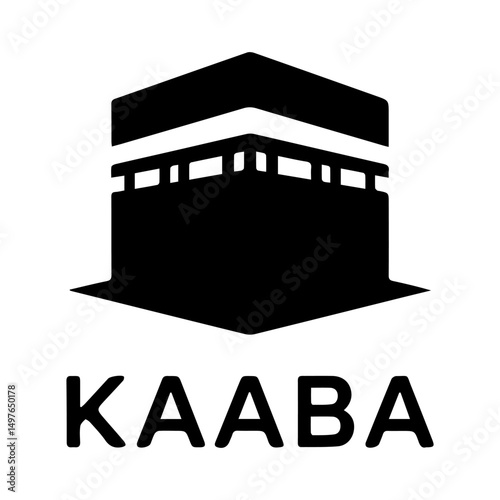 black Minimal Kaaba logo vector on white background