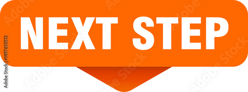 next step sticker. next step sign on transparent background