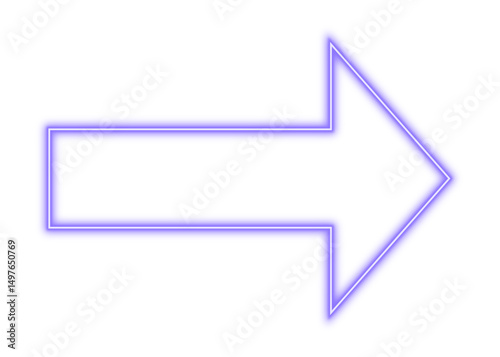 Neon lilac arrow frame, vector illustration, on transparent background, png.