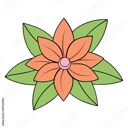 Beautiful dillenia indica flower vector illustration
