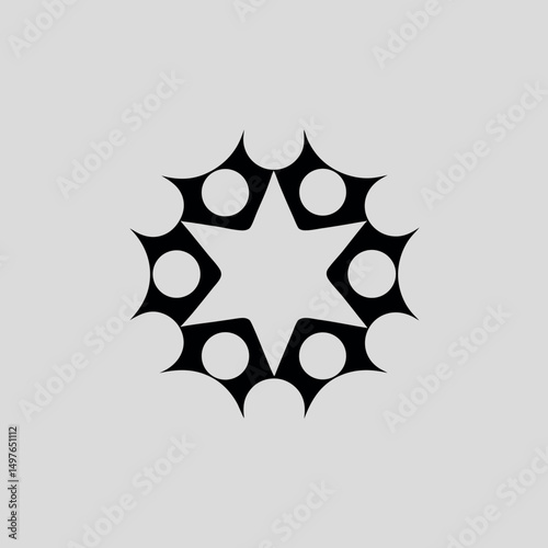 Pentagonal logo icon design moderate complexity