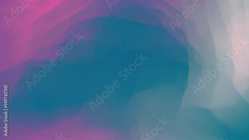 Smooth Gradient Transitions from Teal to Pink and Lavender – Soft Glowing Light, Minimalist Futuristic Background, Seamless Loop