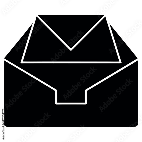 Clean inbox icon design in flat style