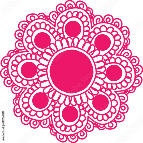 Intricate Mandala Design with Floral and Geometric Patterns – Detailed Symmetrical Ethnic Art, Boho Style Illustration for Meditation, Yoga, Spirituality, and Decorative Background Use madala eps 10 