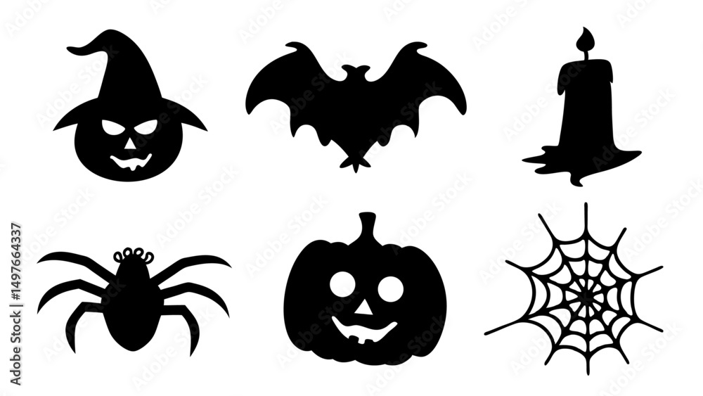 Obraz premium set of halloween icons