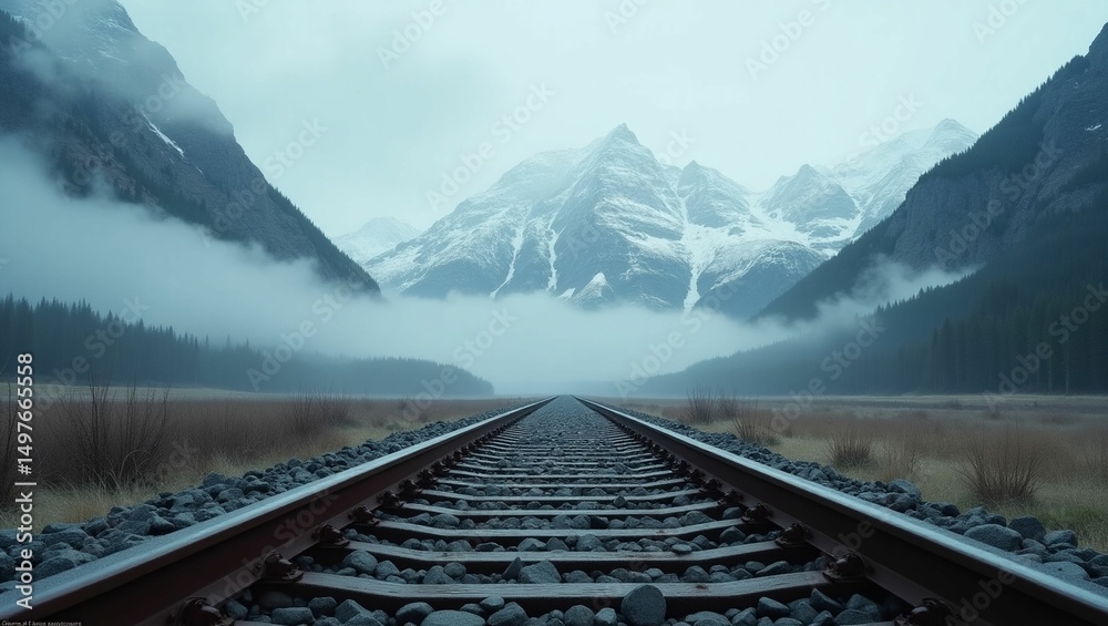 Fototapeta premium railway in the mountains